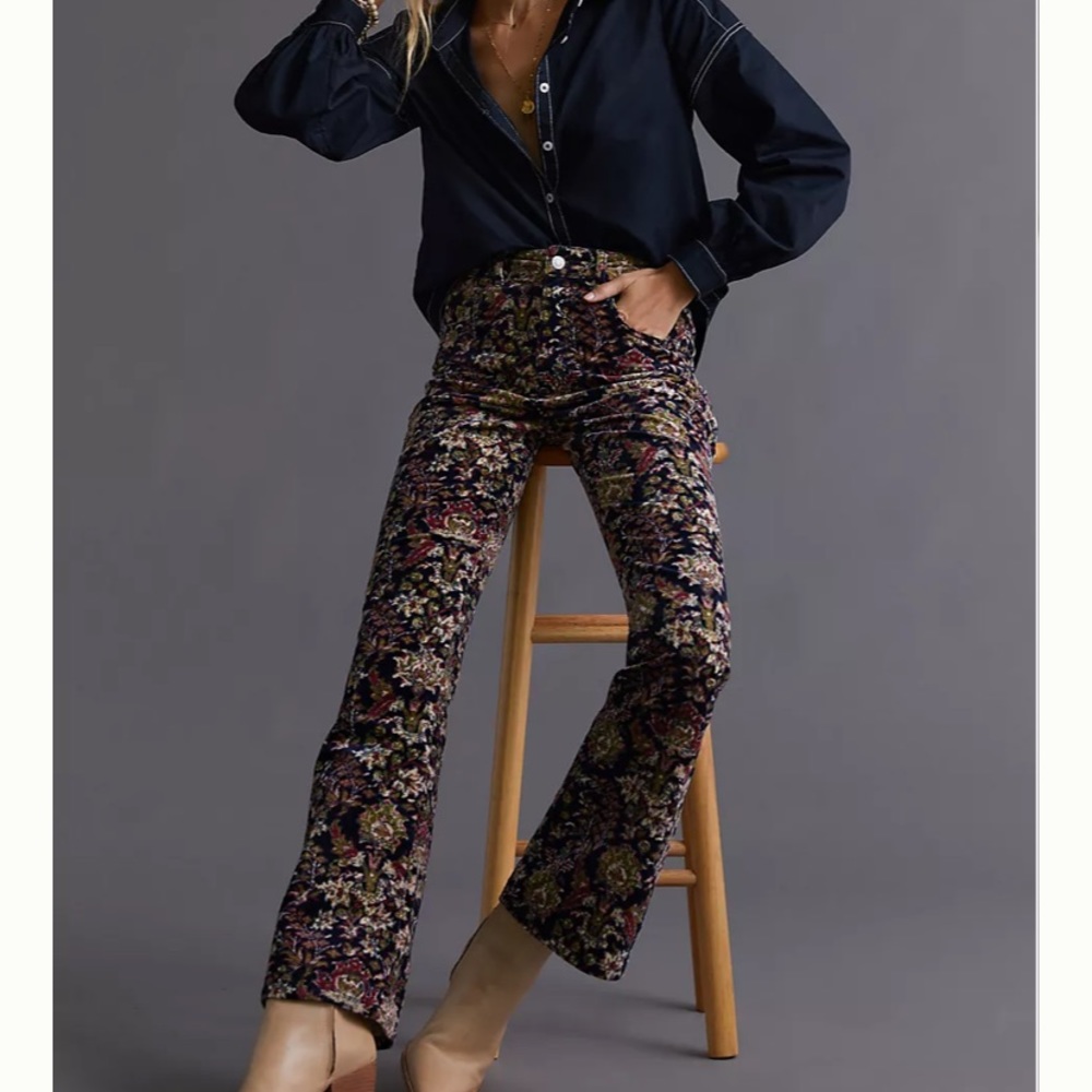 NWT ANTHROPOLOGIE Pilcro The Icon Flare Corduroy Pants 25p 26